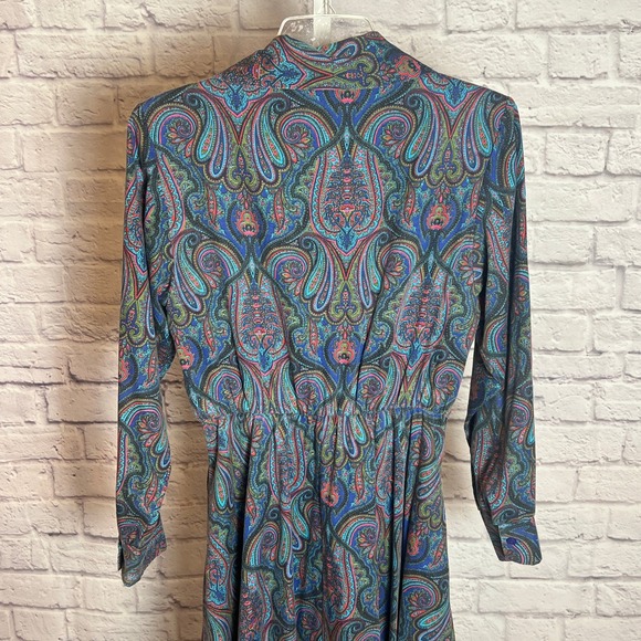 Vintage Bedford Fair Paisley Midi Dress Women's 6p Made in USA Cottagecore Retro - Picture 3 of 7